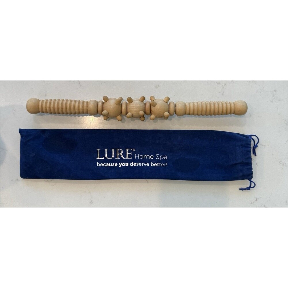 Lure Home Spa Wooden Massage Roller Fascia CelluliteContouring Muscle Relaxation